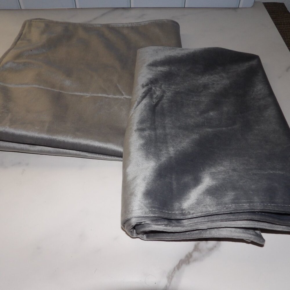 NEW Two (2) Silver Gray Pillow Covers - So Soft